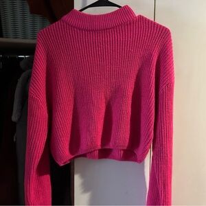 H&M Vibrant Pink Cropped Sweater